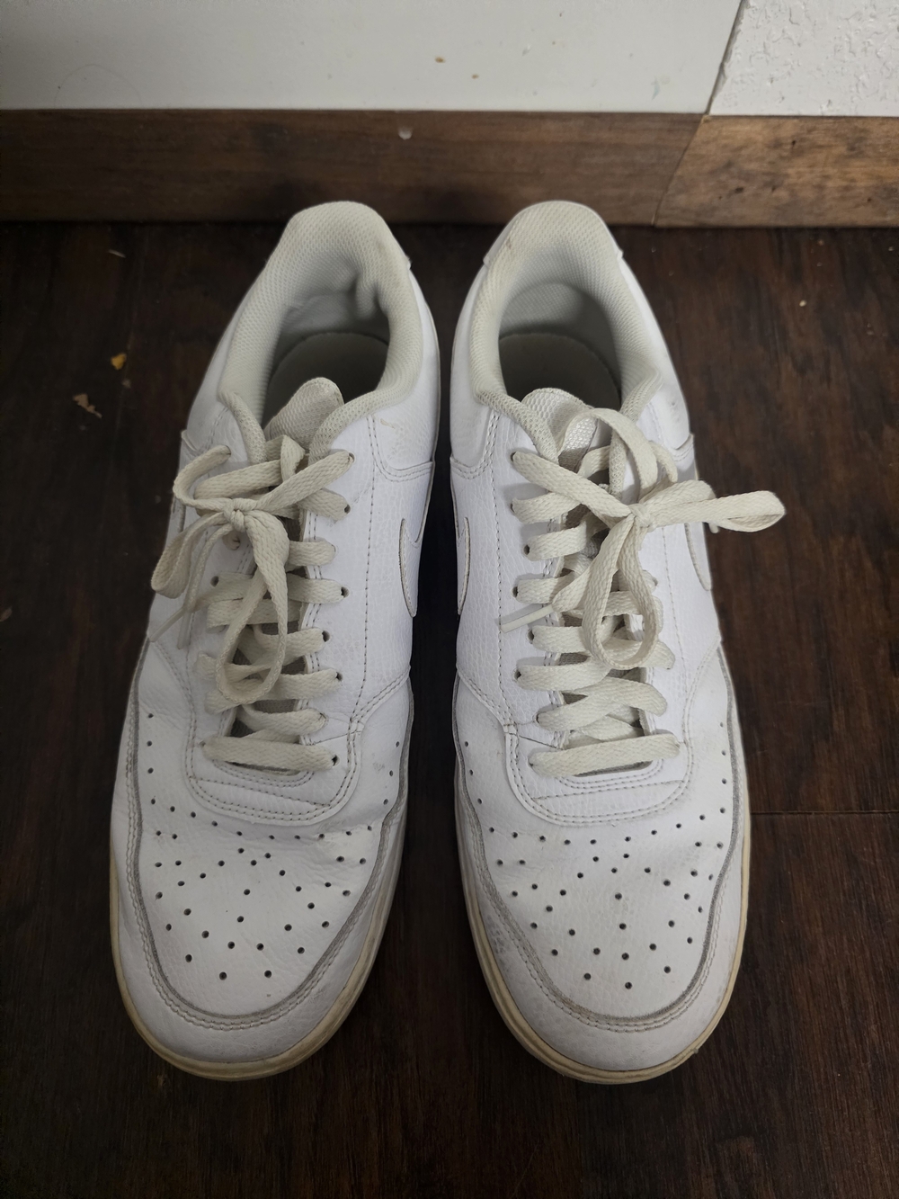 Nike Shoes Mens 12 Court Vision Low Lace Up Sneakers White Leather